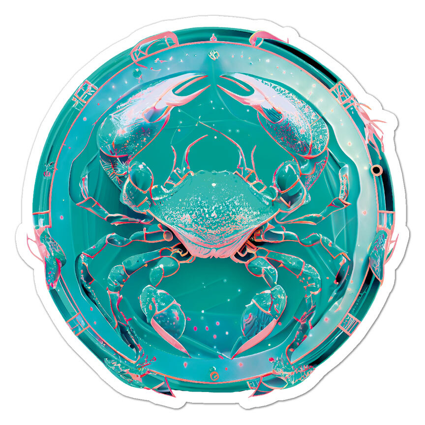 Cancer Zodiac Astrology, Vinyl Decal Sticker, Indoor Outdoor, 3 Sizes, #8771