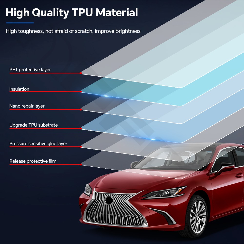 For Lexus ES 2019-2023 Paint Protection Film Gloss Clear TPU PPF Pre-Cut Kit
