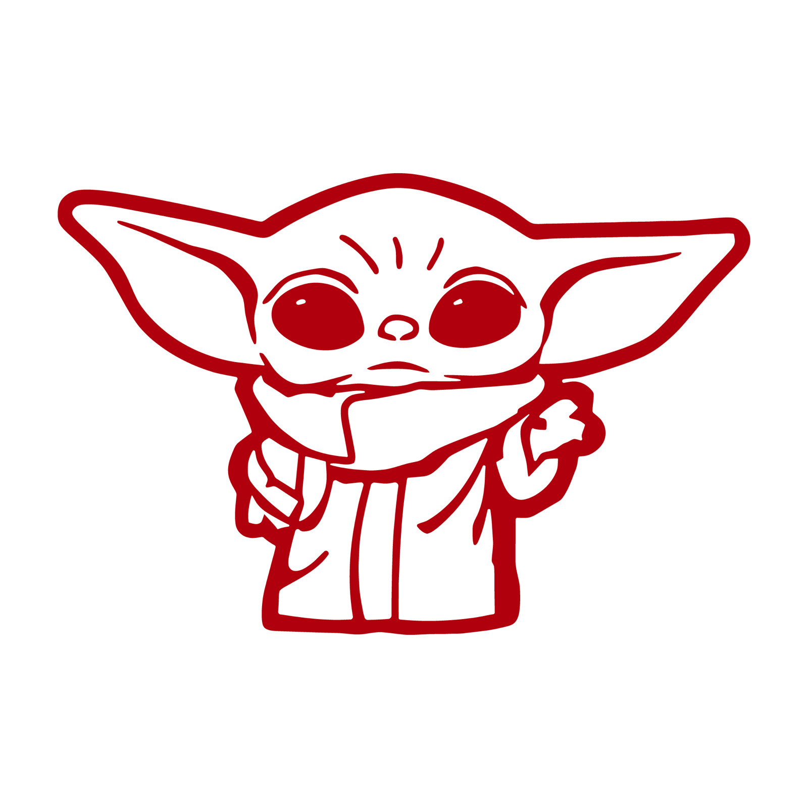 Baby Yoda die cut decal Made in USA Multiple Colors Custom Sizing offered 6+yr