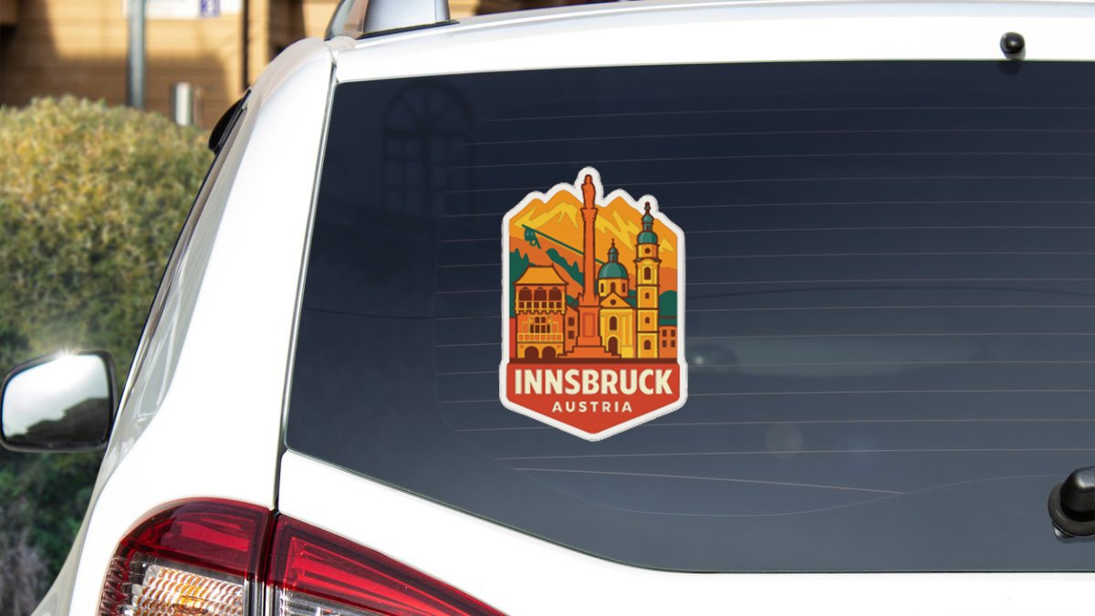 Innsbruck Austria Sticker Decal Vinyl Die-Cut City Skyline Landmark Design