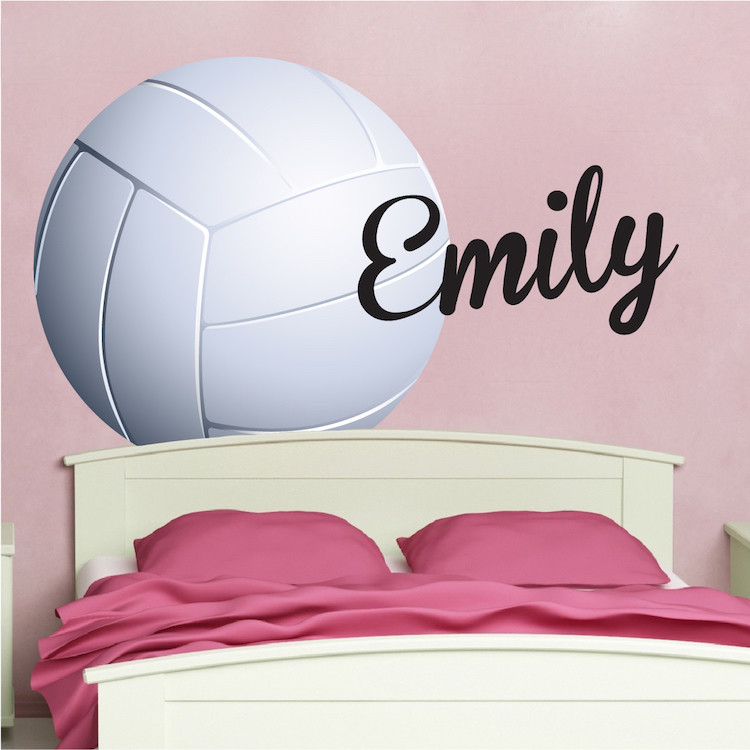 Custom Name Volleyball Wall Decal Kid’s Room Sports Decal Volleyball Art, s78