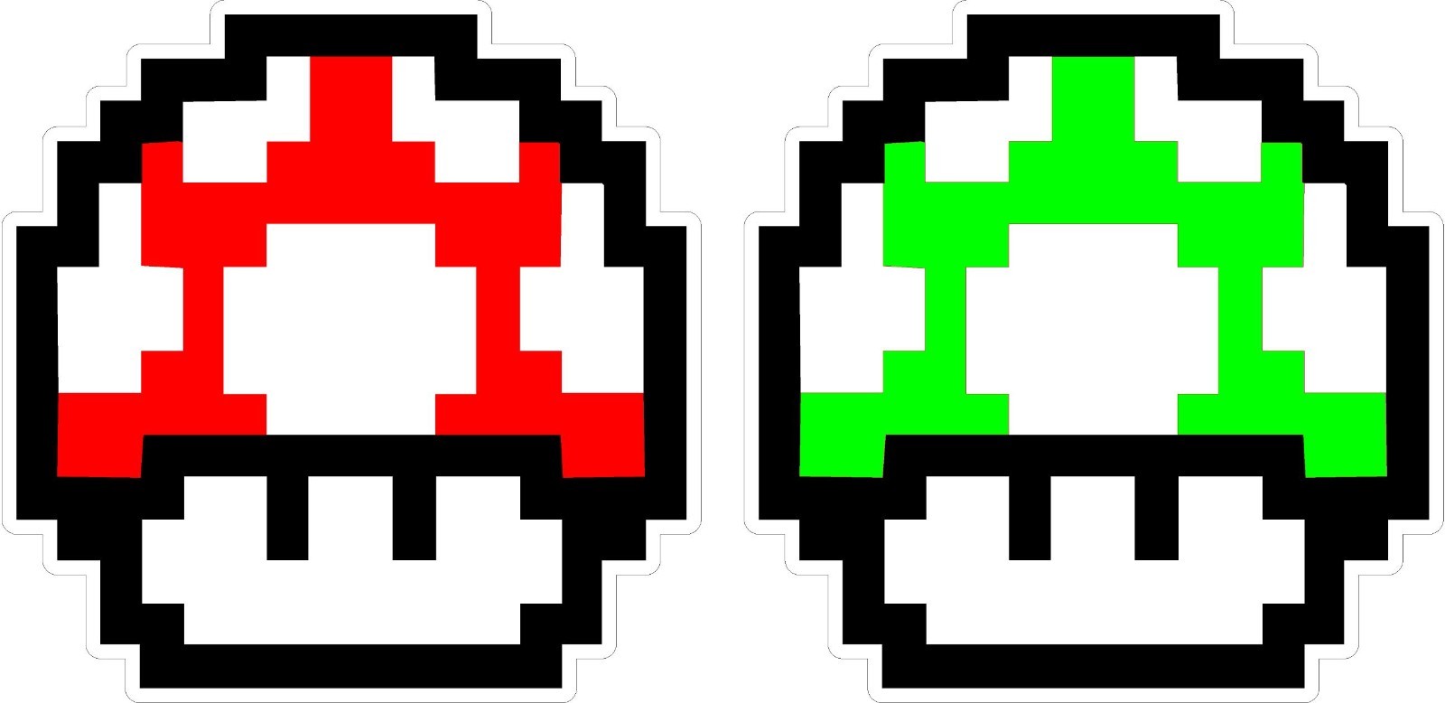 Nintendo NES 8-bit Super Mario Bros. Mushroom 1up 4″ Vinyl Decals Sticker Emblem