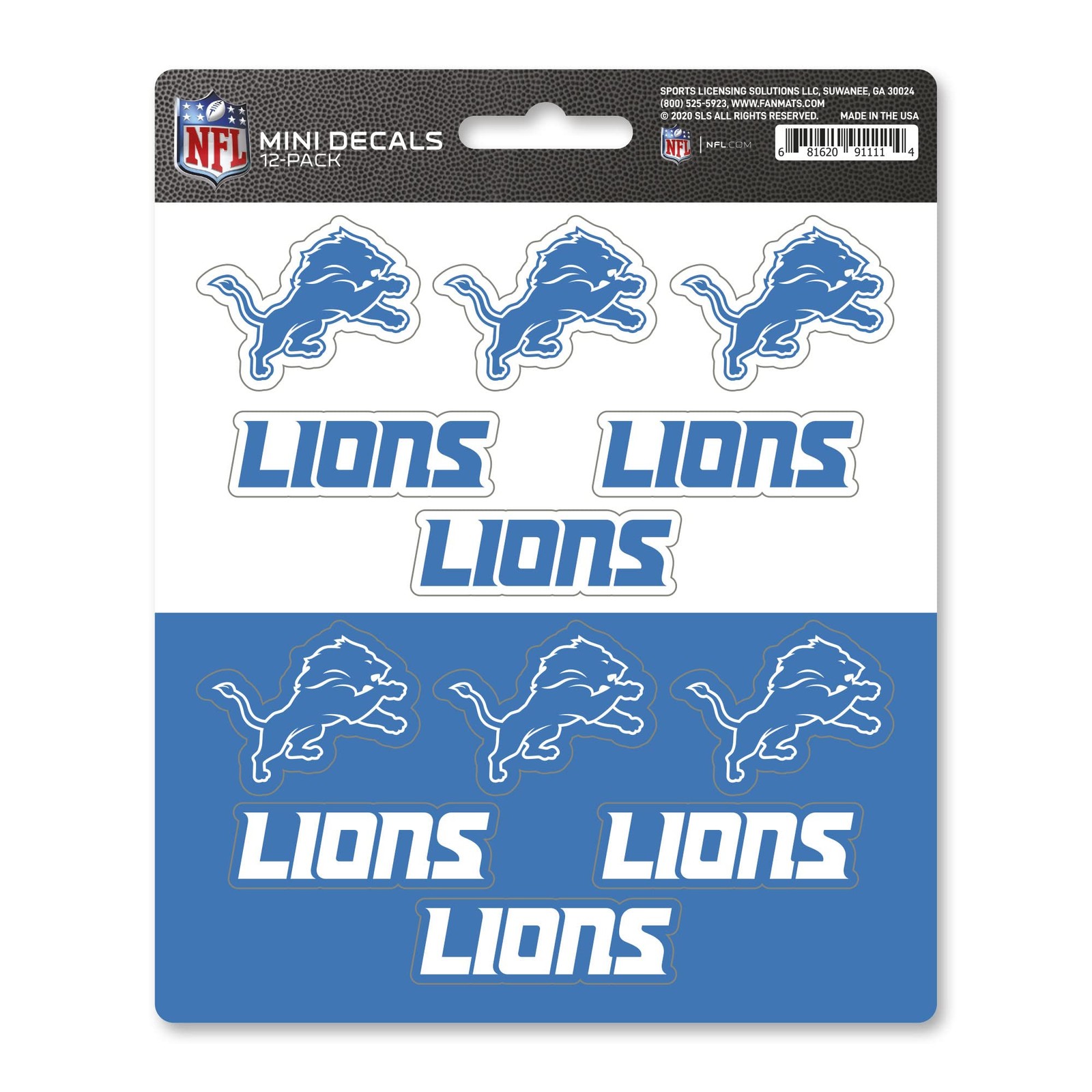 Team Colors Mini Decals Set of 12 UV Resistant Vinyl Stickers for Fans