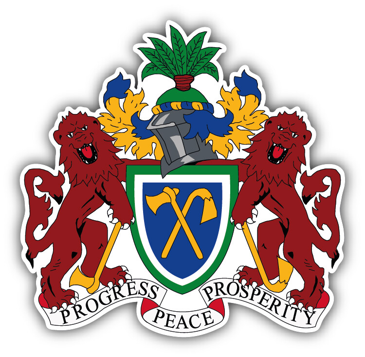 Gambia Coat Of Arms Car Bumper Sticker Decal »SIZES»