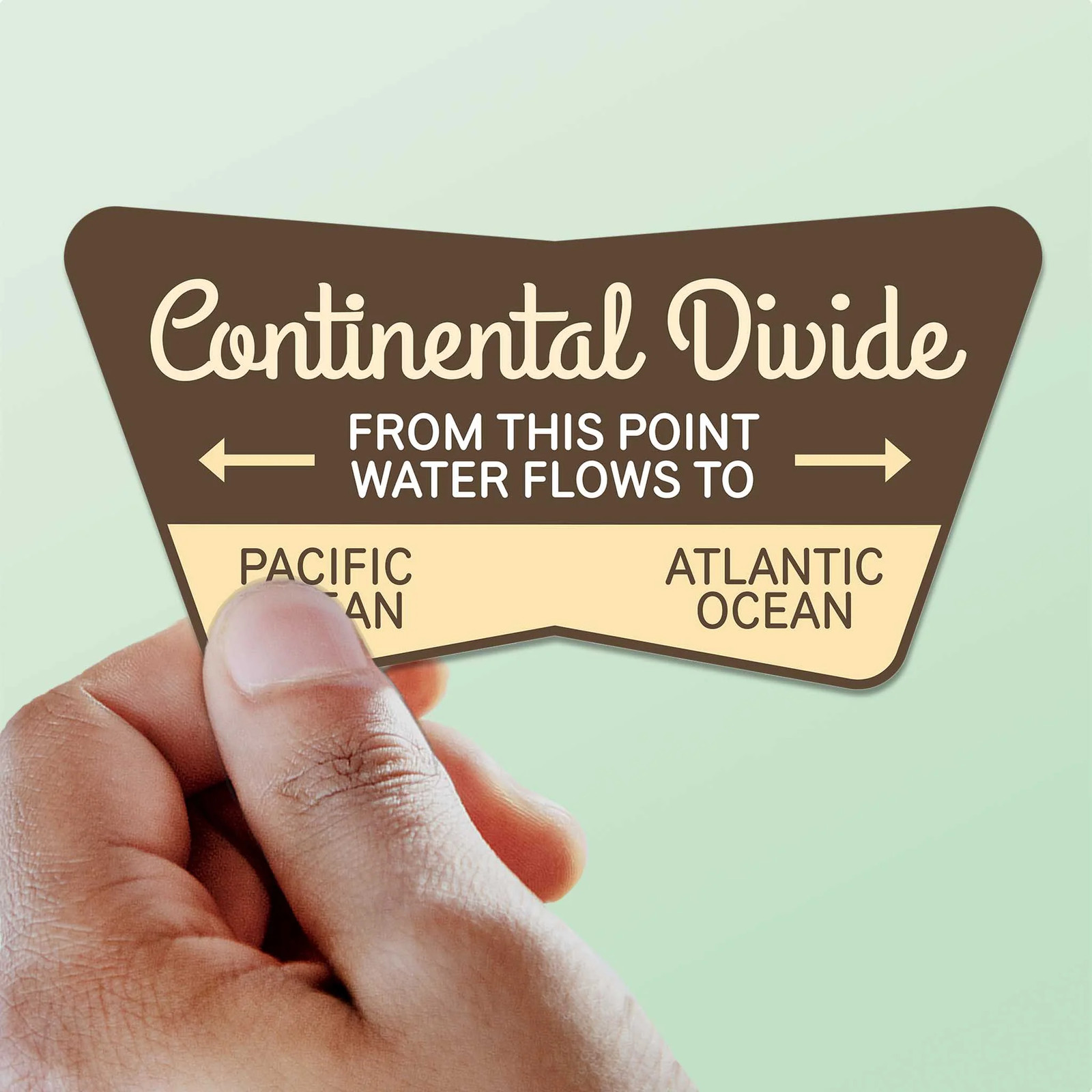 Continental Divide Road Sign Sticker- Fun Decal for Water Bottle or Laptop