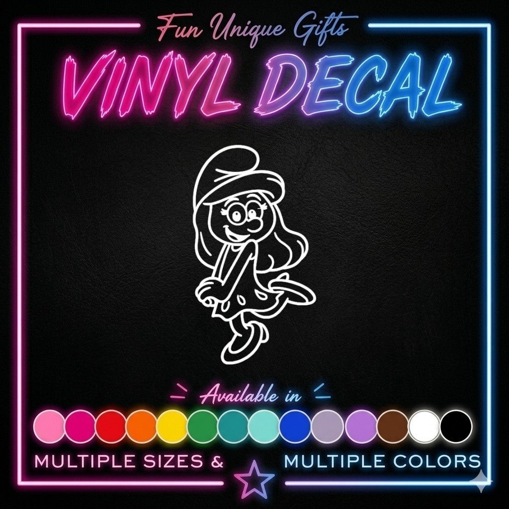 Smurfette Vinyl Decal Sticker -Multiple Colors & Sizes- SHIPS FREE