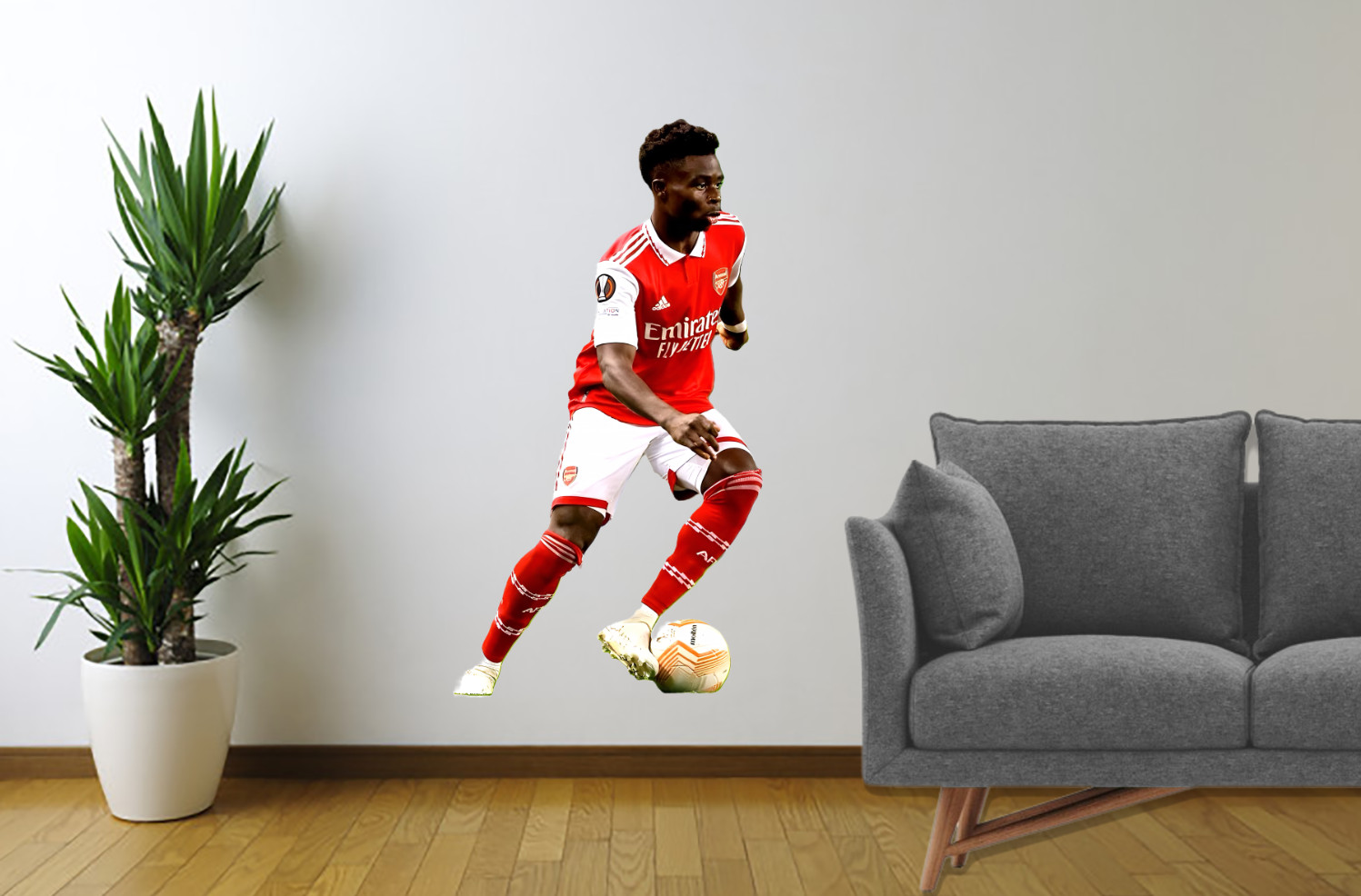 Bukayo Saka Wall Sticker | Vinyl Removable Decal | Soccer Decor Reusable
