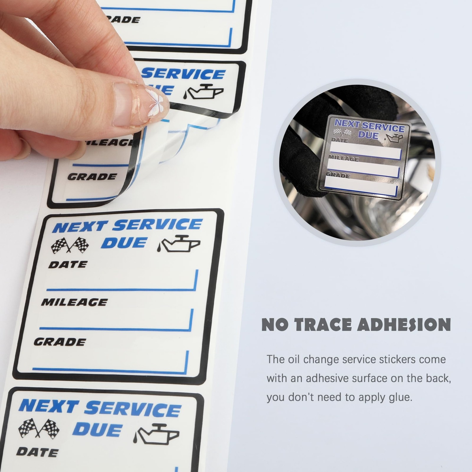 300PCS Vinyl Oil Change Reminder Stickers 2×2 Inch Waterproof RustResistant for