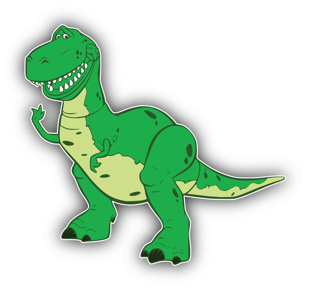 Toy Story Cartoon Rex Sticker Bumper Decal – »SIZES»