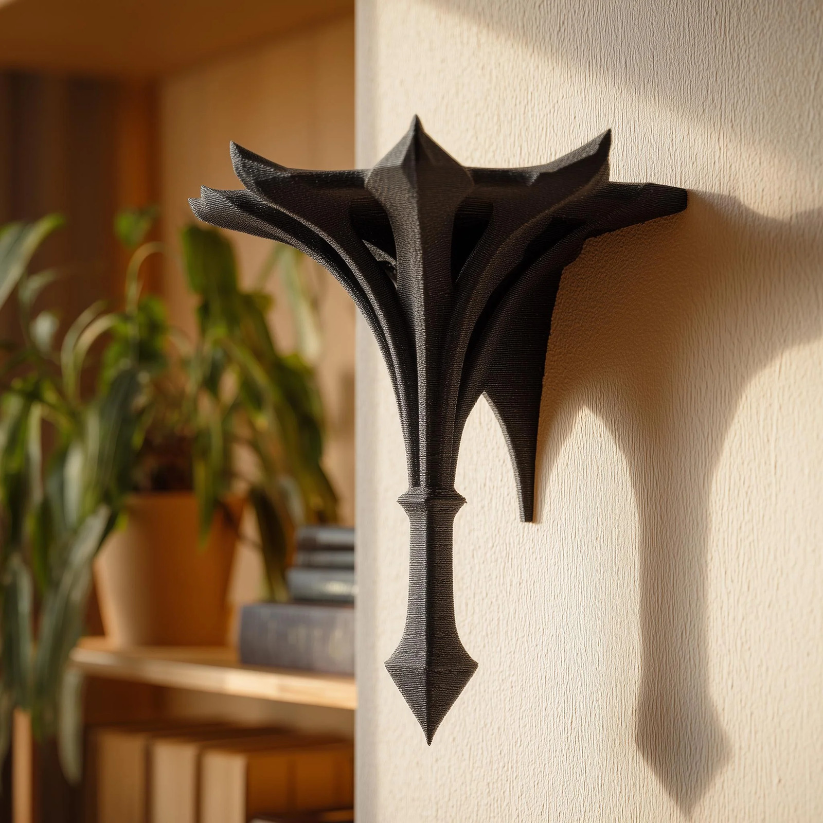 3D Printed Gothic Wall Shelf Bracket | Fantasy Spire Floating Wall Decor | Dark