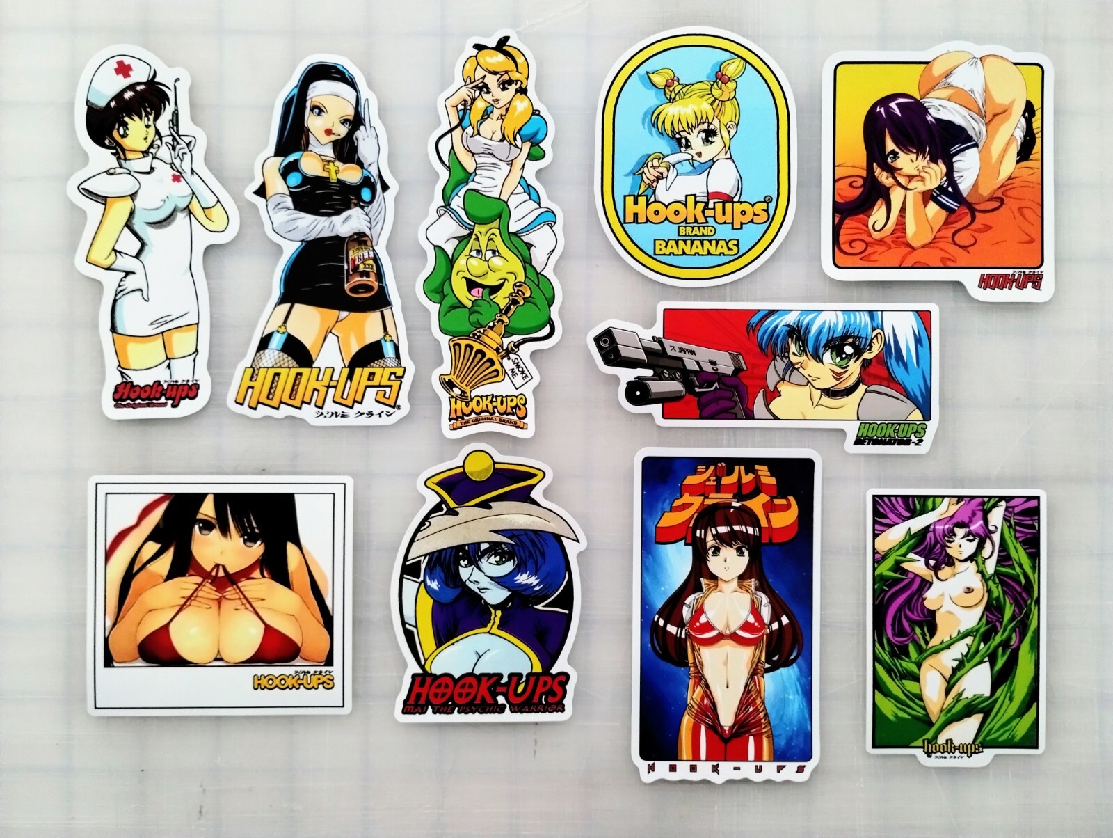 Hook-Ups Inspired 60 Piece Sticker Pack SET 1 Reproduction skate worldindustries