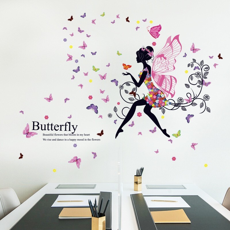 Removable Wall Stickers Butterfly Flower Decal Girls Room Mural Art Home Decor