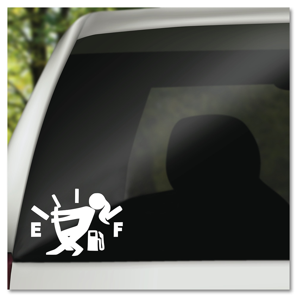 6″ Empty Gas Tank Female Funny Vinyl Decal Sticker