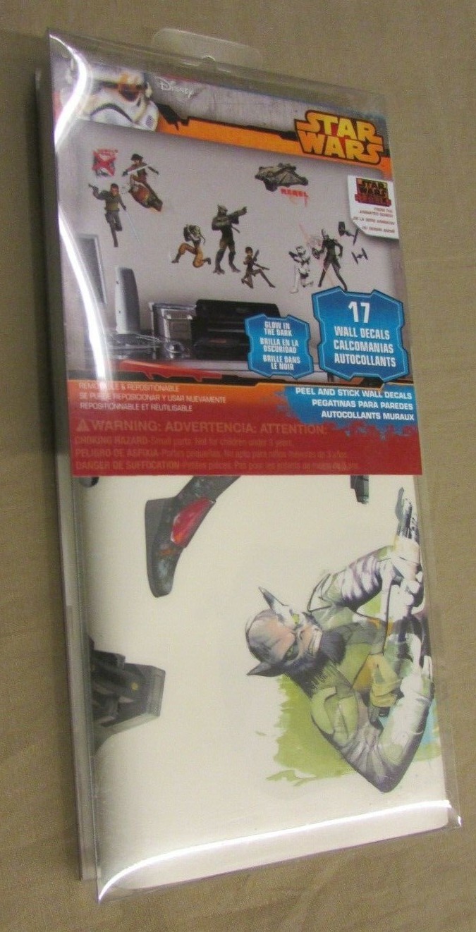 Star Wars Rebels 17pc Removable & Repositionable Wall Decals~Glow In The Dark