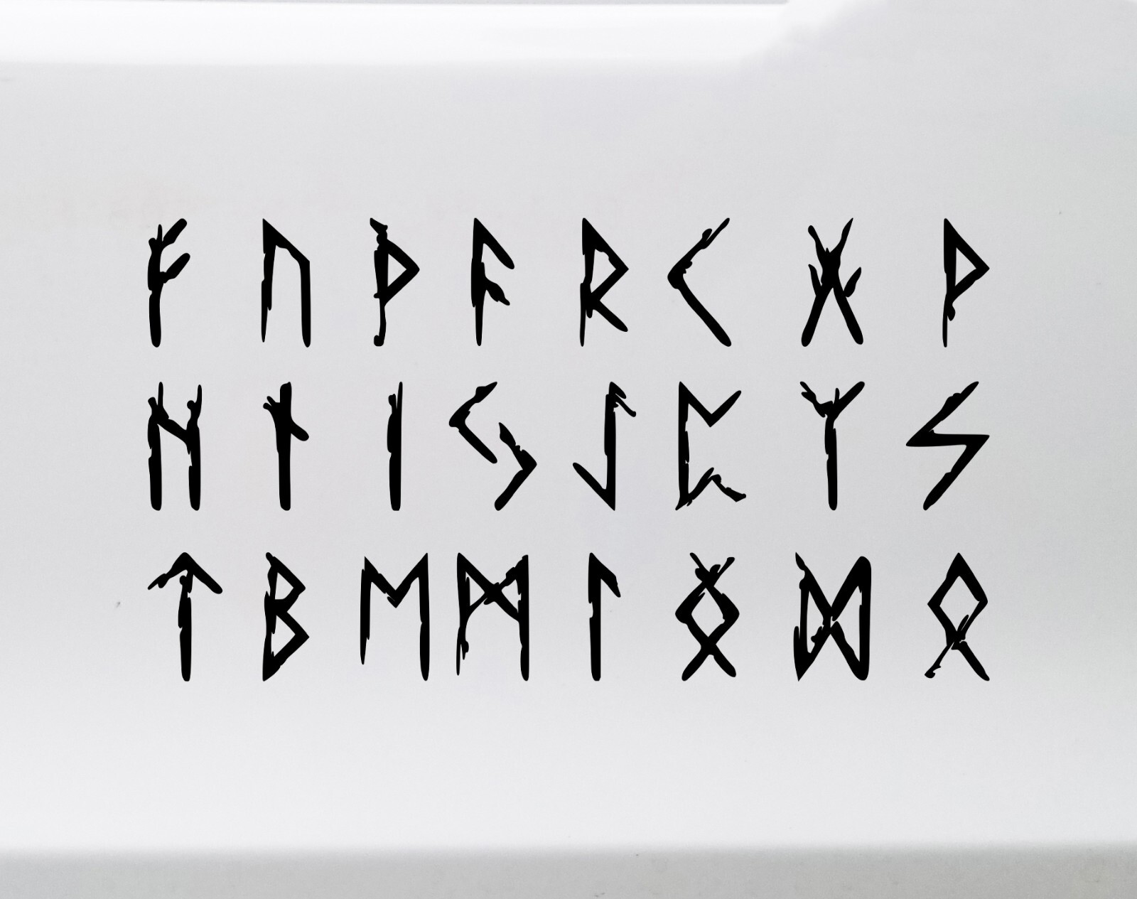 Full Set of 24 Runic Alphabet Vinyl Decals V2 Elder Futhark Viking Norse Runes