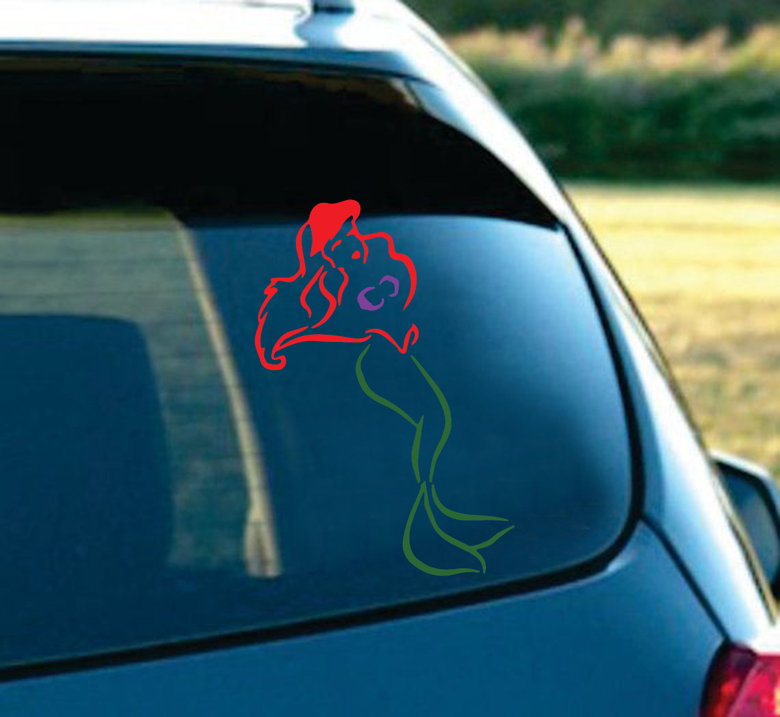 Disney Ariel Mermaid stand decal sticker for car laptop Window MAC 7″RED/Green