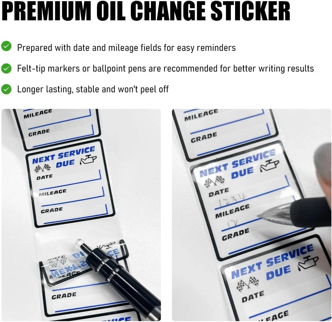 300 Pcs 2×2 Inch Oil Change Stickers Auto Windshield Service Reminder….