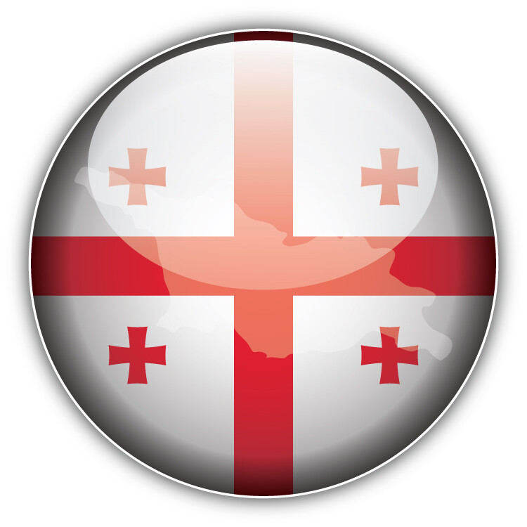Georgia Map Flag Glossy Label Car Bumper Sticker Decal «SIZES»