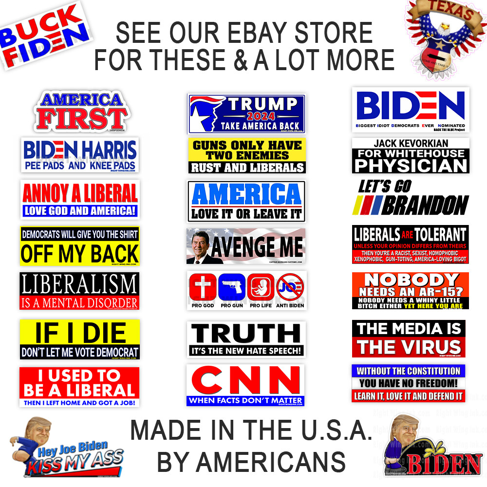 Trump Desantis 2024 Blue – Stickers Decals Made In the USA Black – 2 Pack