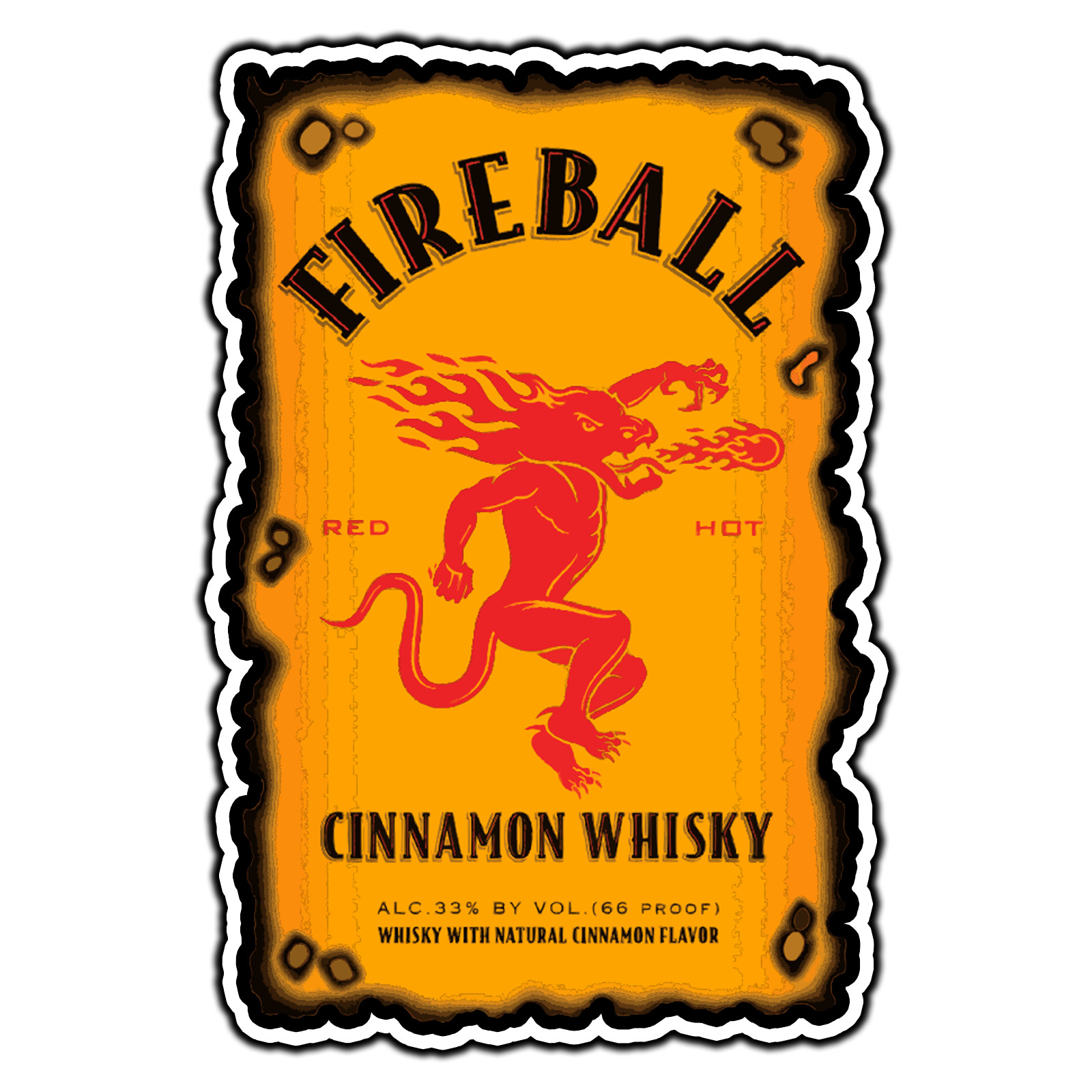 #3077 Fireball Logo #1 Sticker Brand Waterproof Vinyl Decal Die-Cut