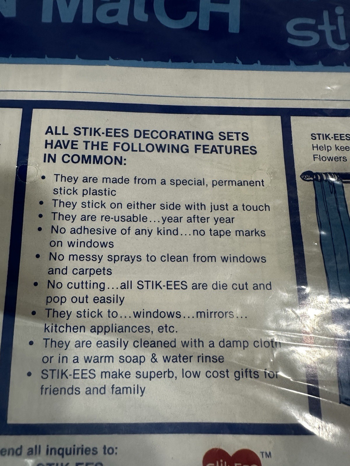 Vintage Stik-ees Creative Fun Magic Plastic Decals Code S Butterflies