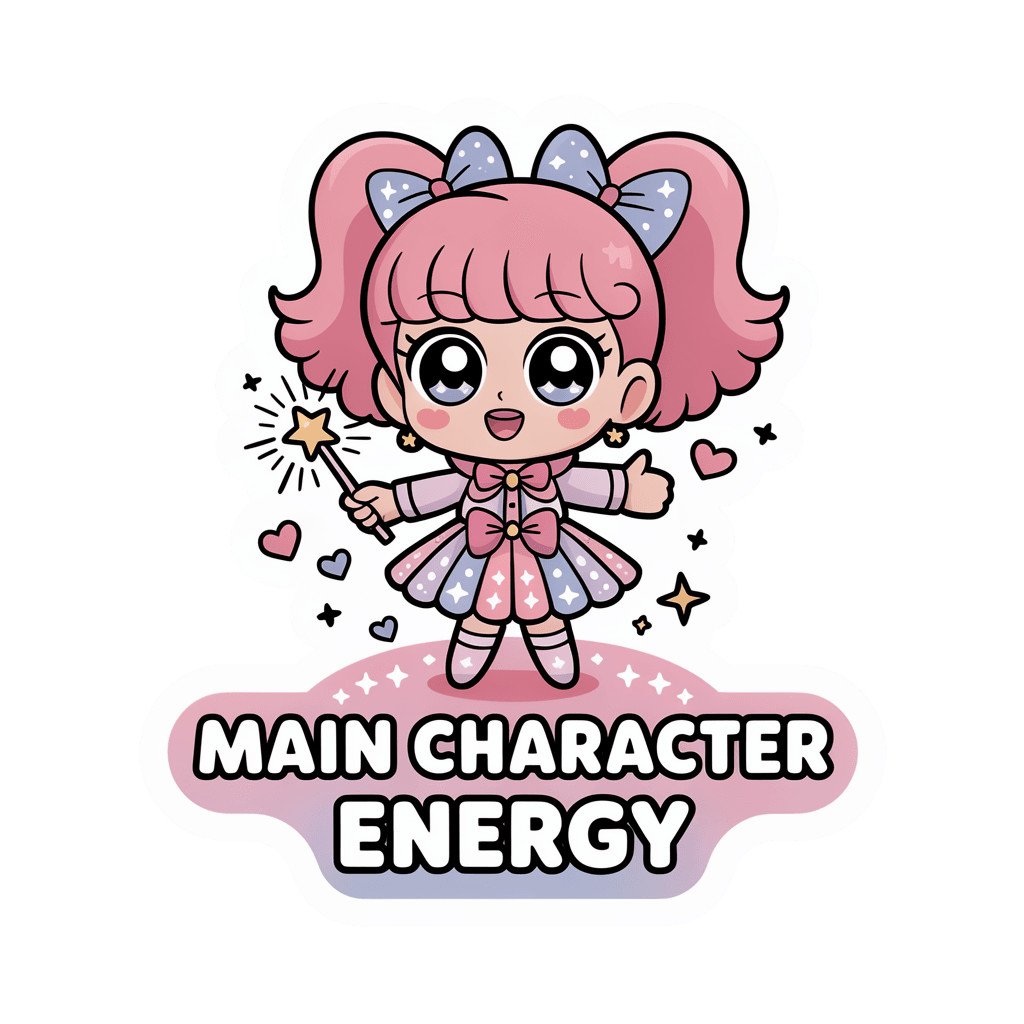 Kawaii Magical Girl Vinyl Sticker Waterproof Pink Chibi Anime Laptop Decal