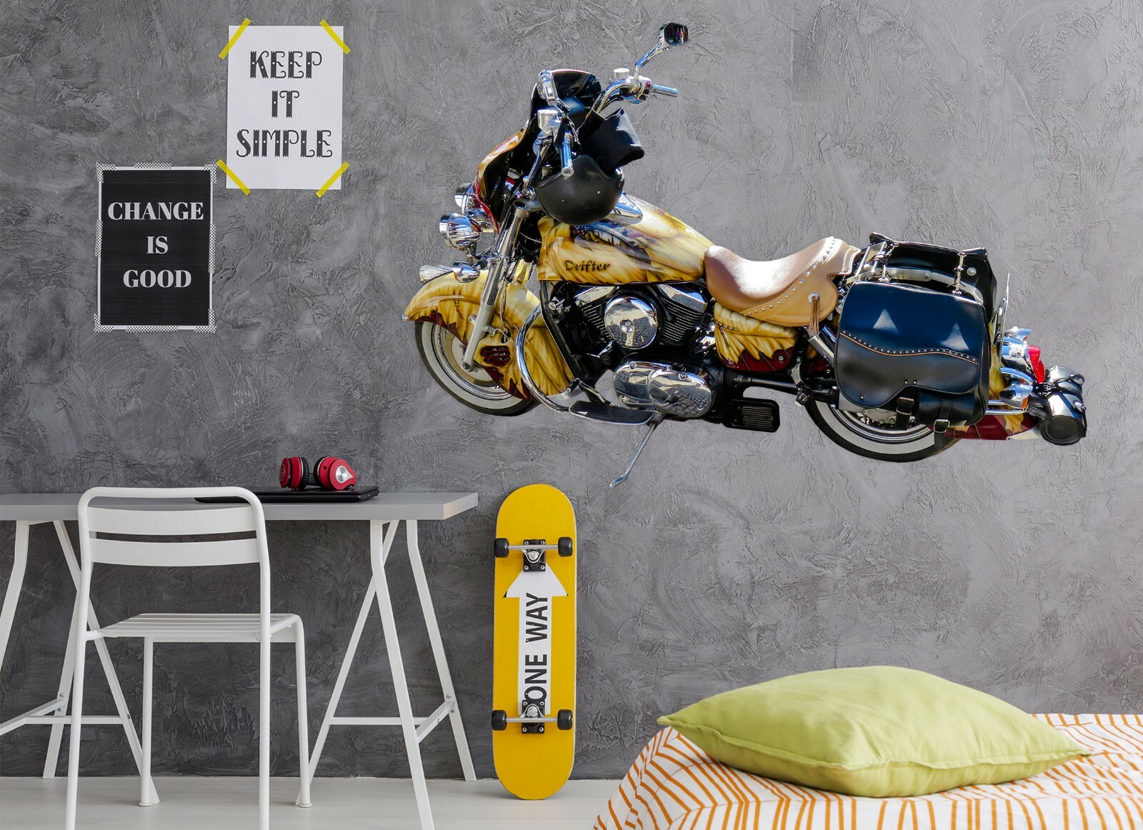 3D Motorcycle P21 Car Wallpaper Mural Poster Transport Wall Stickers Zoe