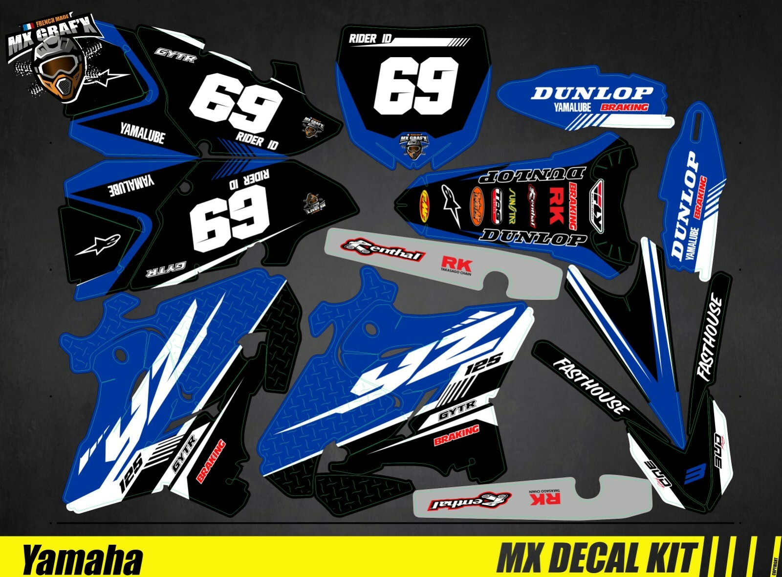 Decal Kit for Yamaha YZF – Blue Crew