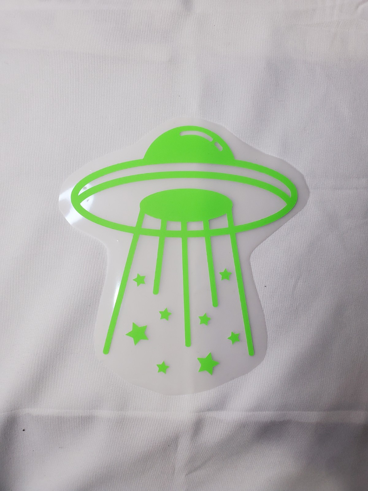 Glow In The Dark Vinyl Decals Alien UFO Lift Off Medium Size Lit Studios New