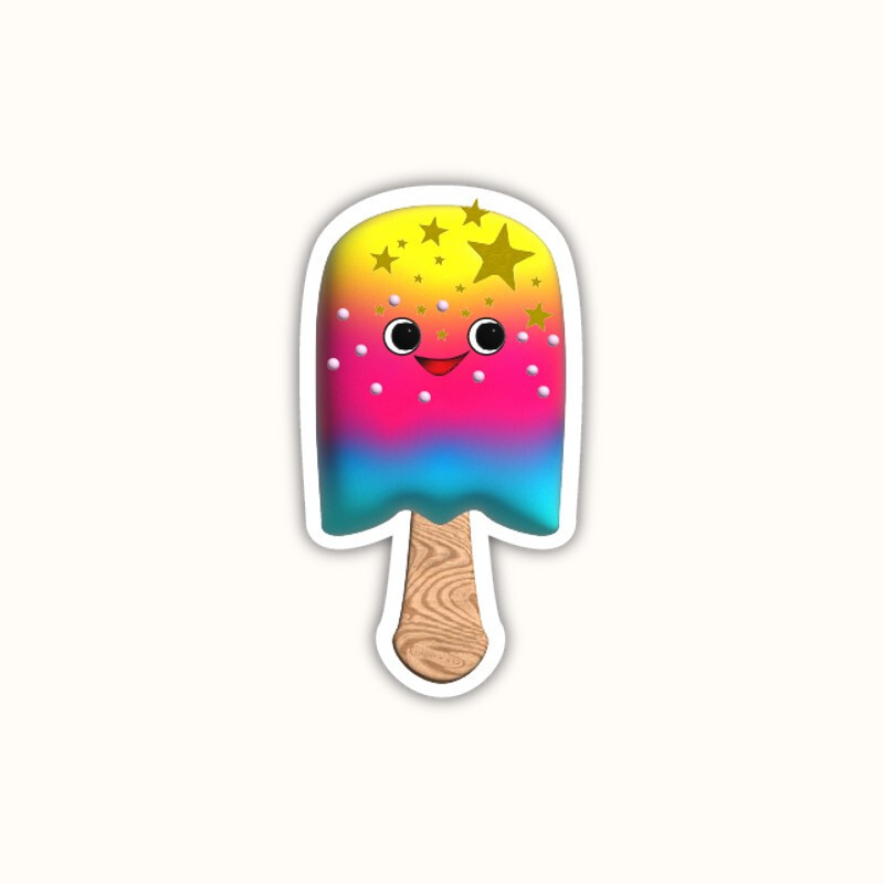 Cute Popsicle Ice Cream Vinyl Sticker Kawaii Design Waterproof Decal Car Laptop