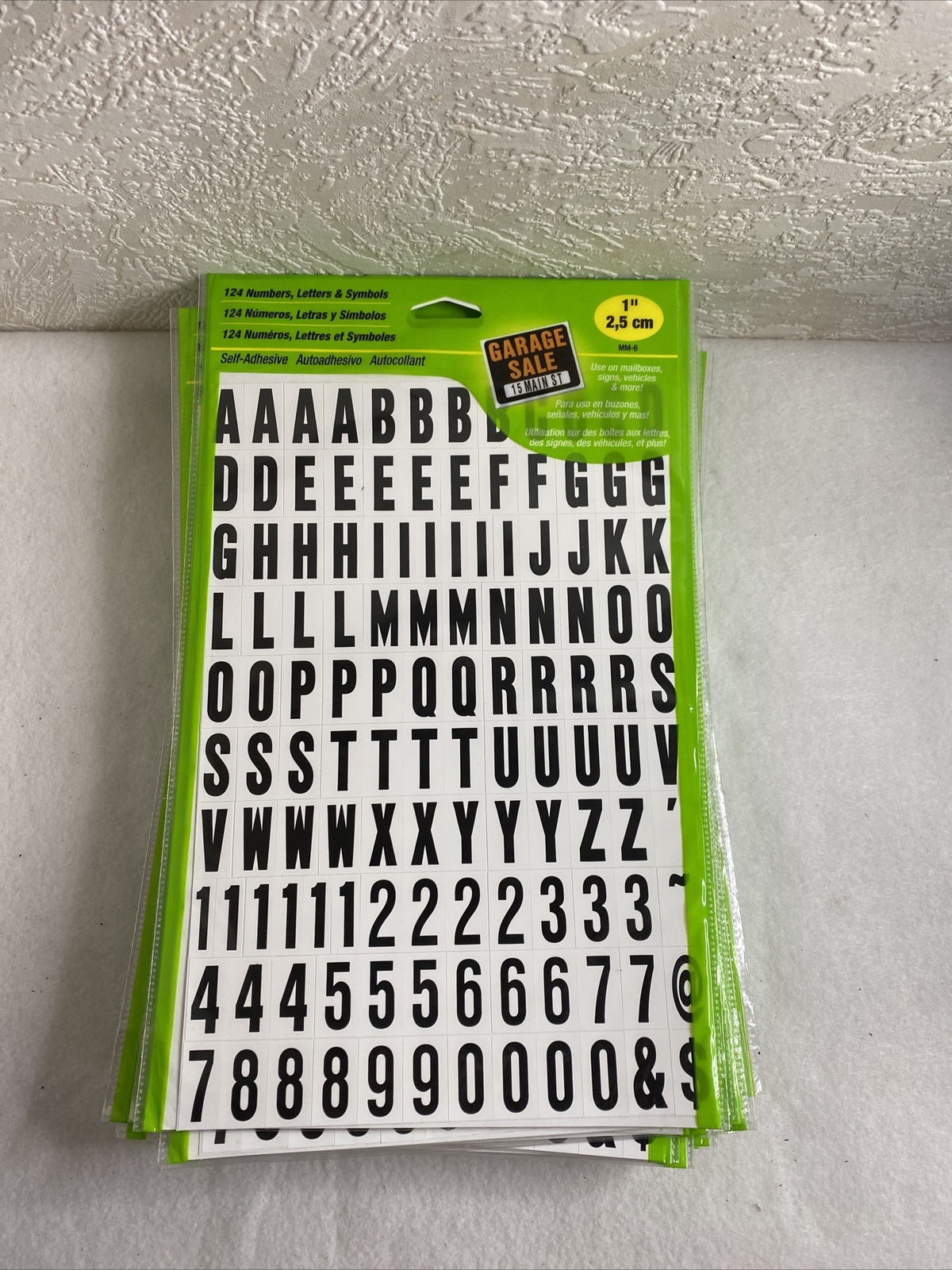 Hy-Ko Products MM-6 Self Adhesive Vinyl Numbers and 1″ High, Black/White 42 Pkgs