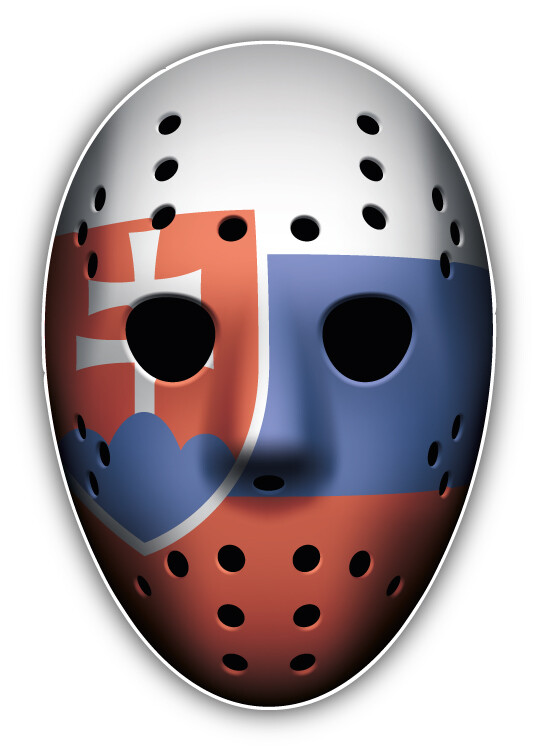 Slovakia Flag Ice Hockey Goalie Mask Car Bumper Sticker Decal