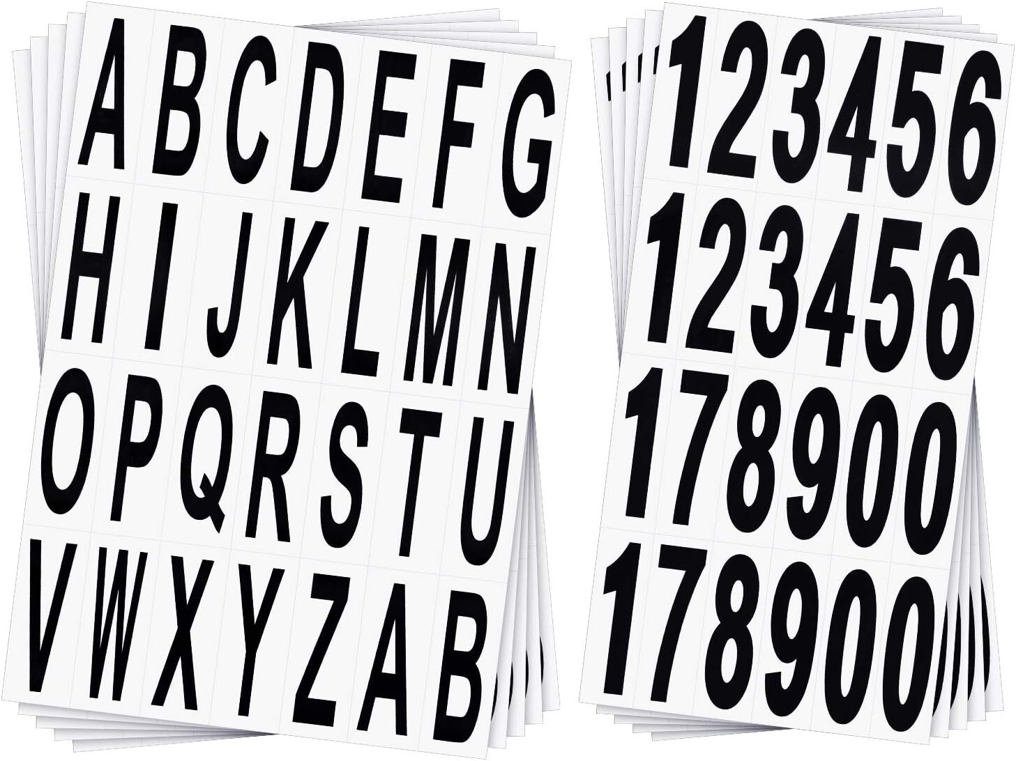 10 Sheets Mailbox Numbers and Letters Stickers for Outside Stick on Black Vinyl