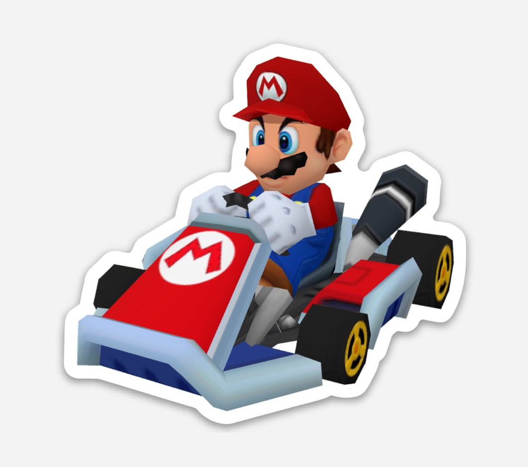 3″ Mario Kart Sticker Nintendo Luigi Super Peach Decal Bowser Matte Finish