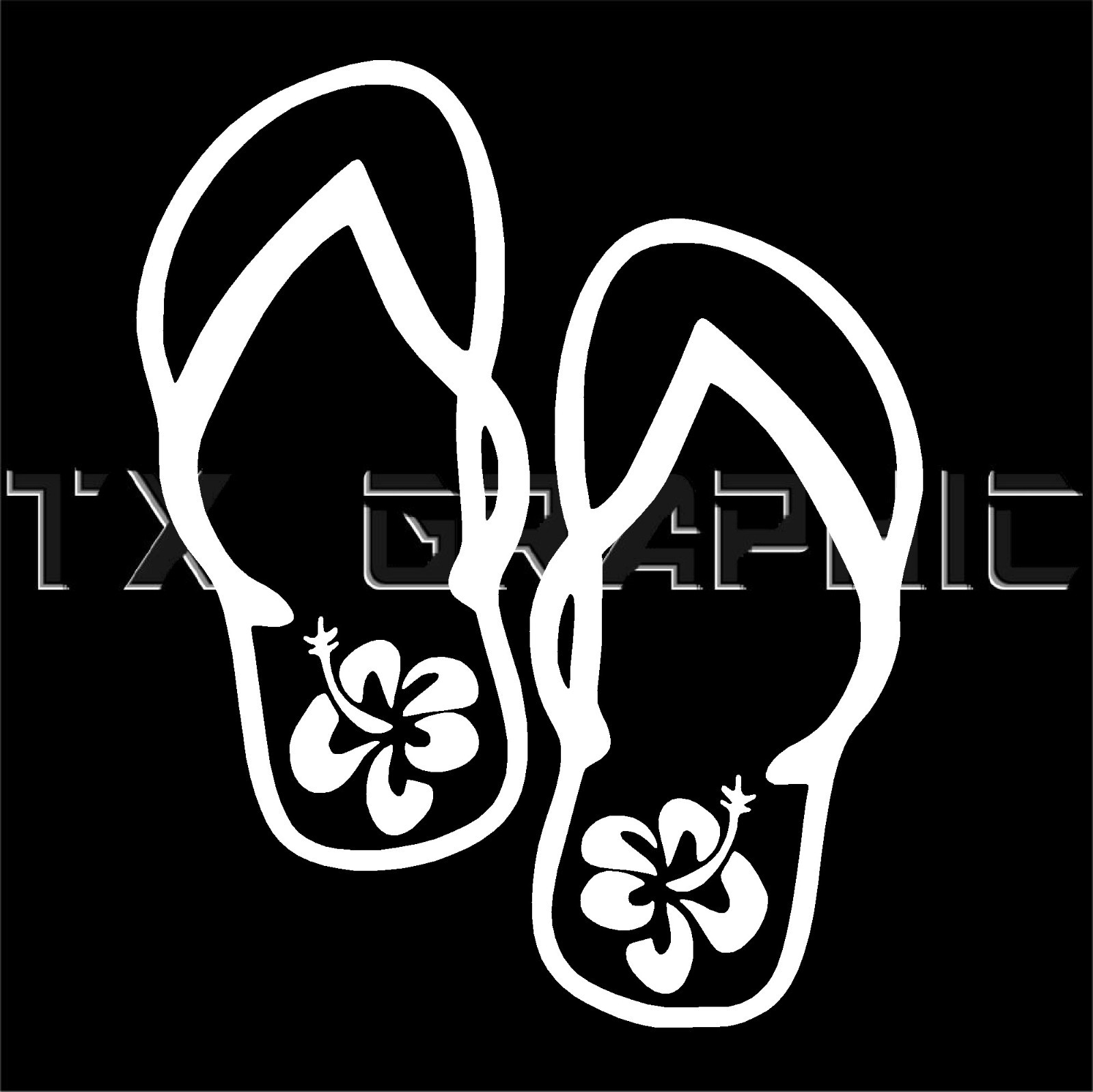 FLIP FLOP DECAL SUMMER BEACH SANDAL WATER VACATION FUN WINDOW WALL LAPTOP