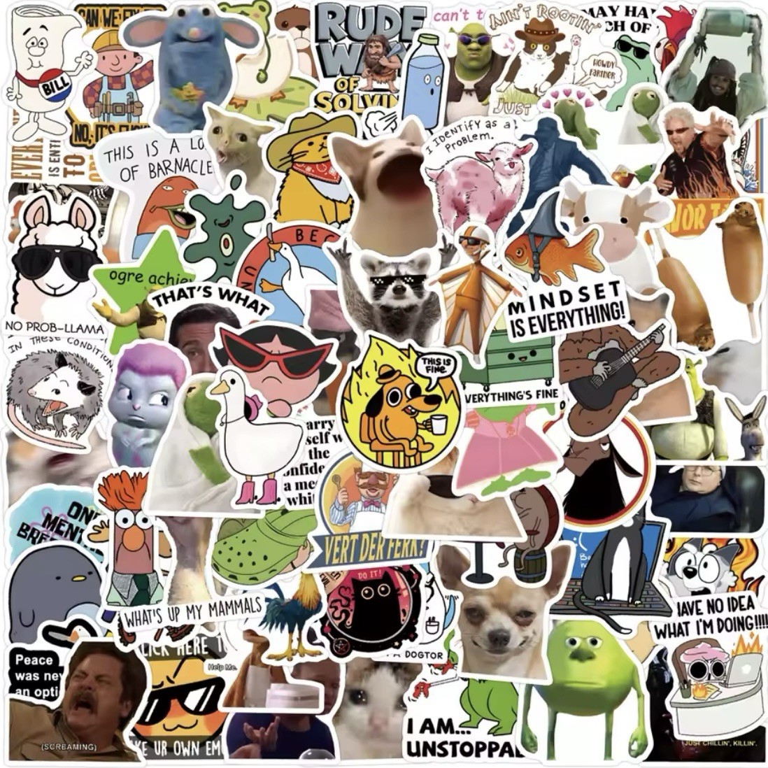 Funny Meme Style Stickers 50pk Mix Stickers Vine Glossy Stickers FREE SHIPPING