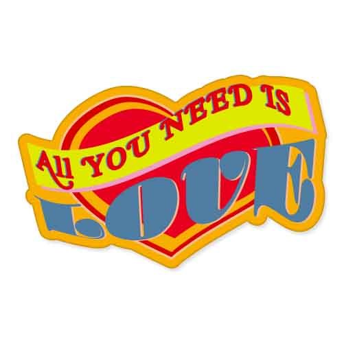 All You Need Is Love car bumper sticker decal 6″ x 4″