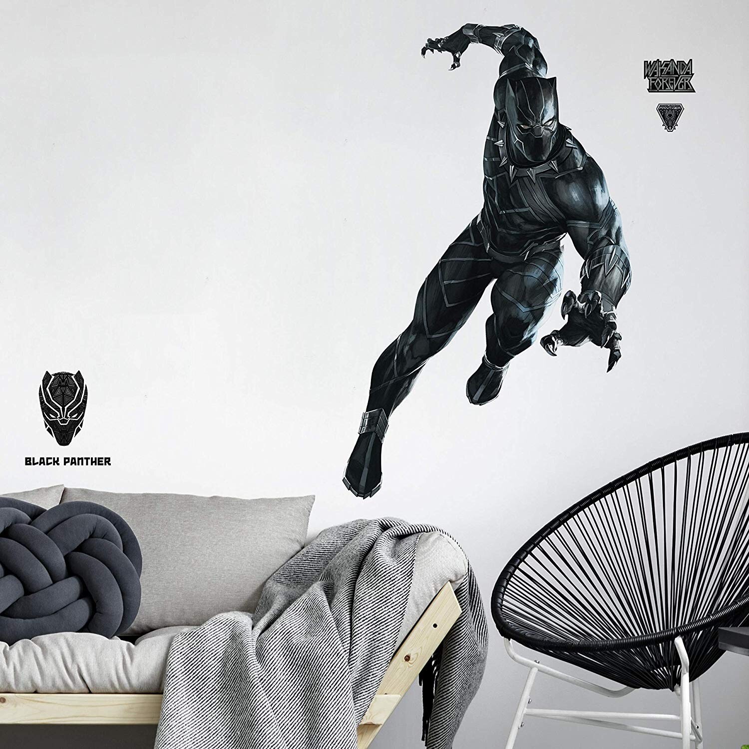 BLACK PANTHER Giant 15 Wall Decals Removable Wakanda Marvel Superhero Stickers
