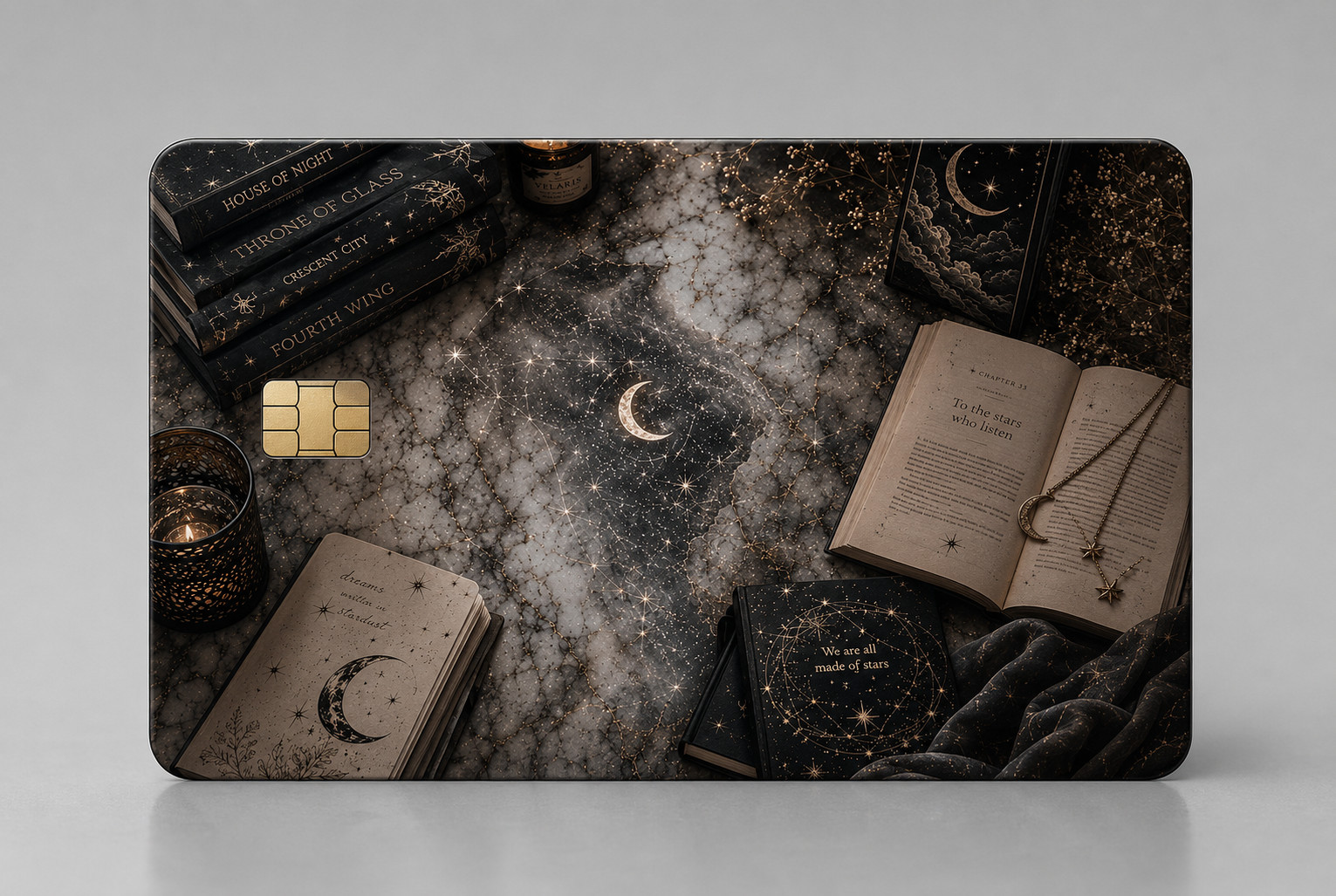 2D Dreams Written in Stardust & Marble Luxury Design Debit Card Credit Card Skin