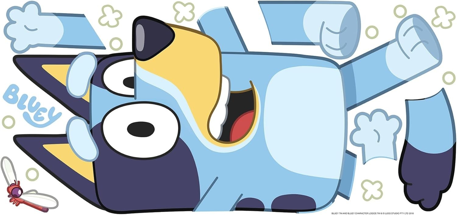 Playful Bluey Giant Wall Decals – 17 Removable Stickers for Creative Spaces