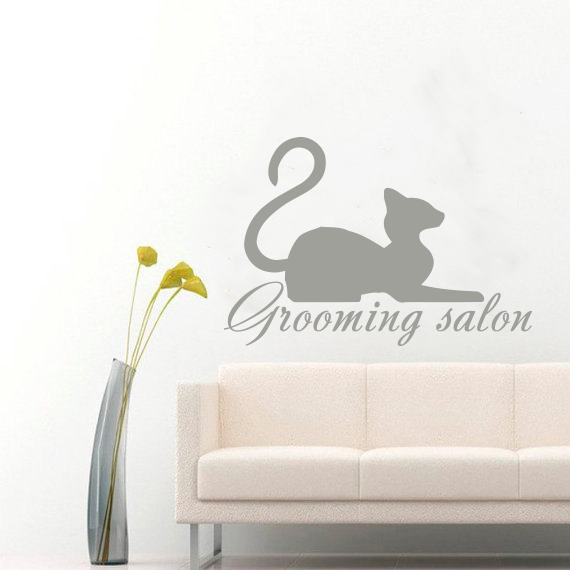 Pets Wall Decals Grooming Cat Vinyl Decal Animal Sticker Interior Decor aa246