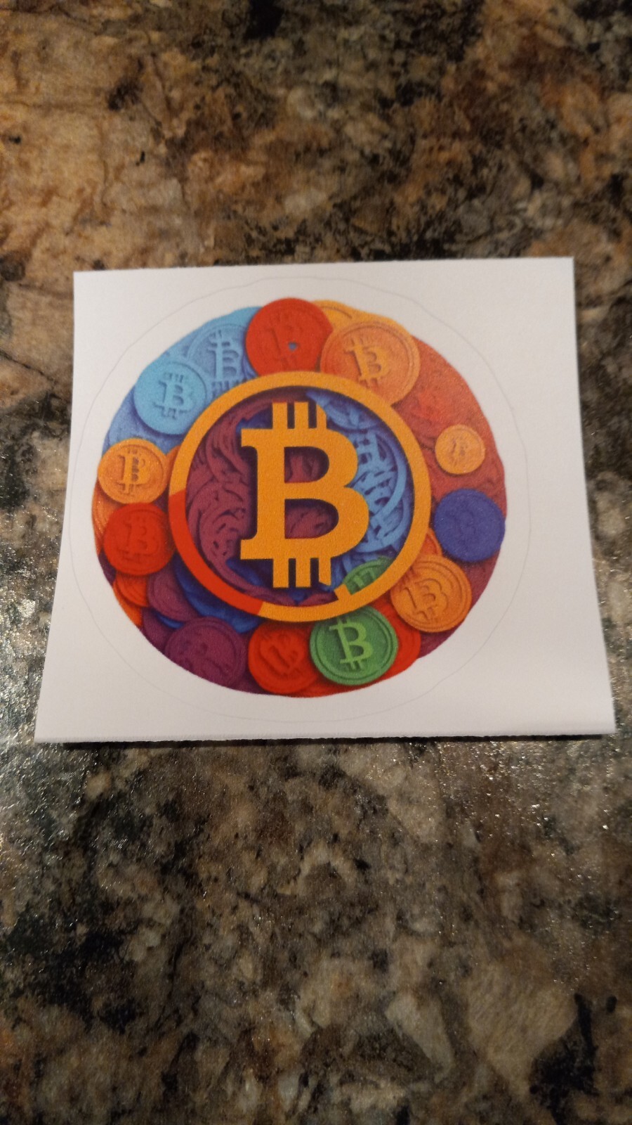 Cool colorful fun BITCOIN sticker! 3.0 x 3.0