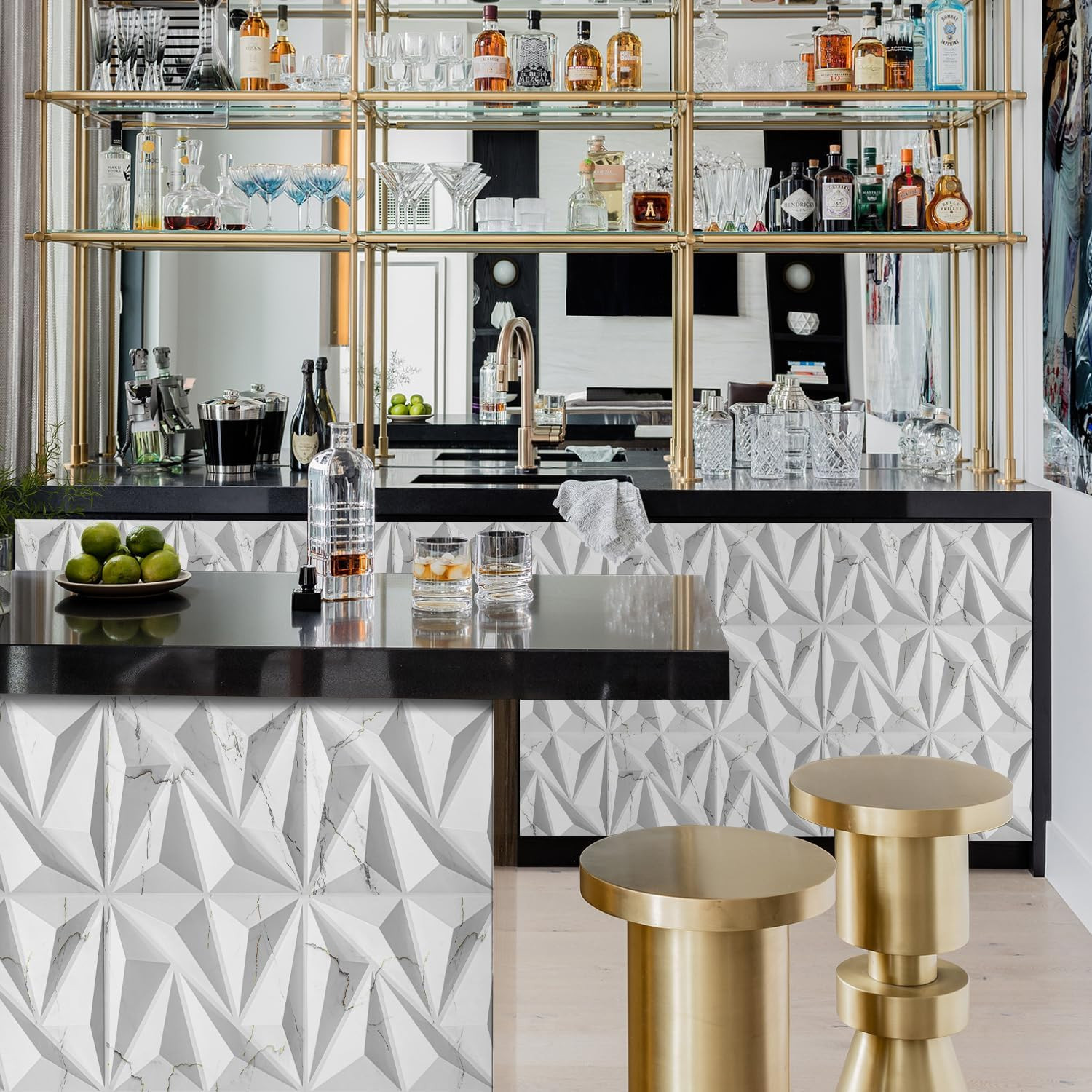 33 Pack 3D Wall Panels for Interior Wall Decor, 12»x12» Diamond Textured Wall
