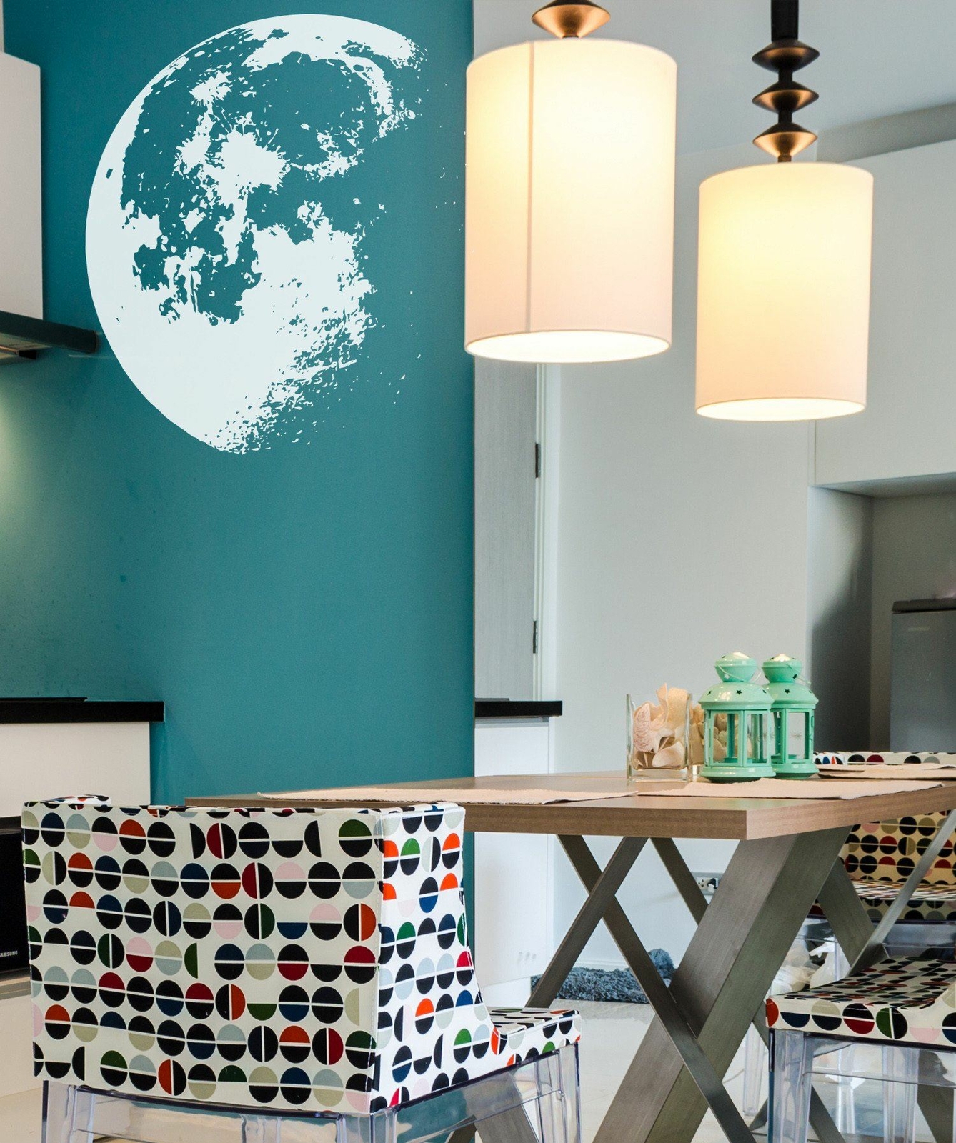 Moon Wall Decal Sticker. Kid’s Room Wall Moon Art. Space Theme Decor. #523