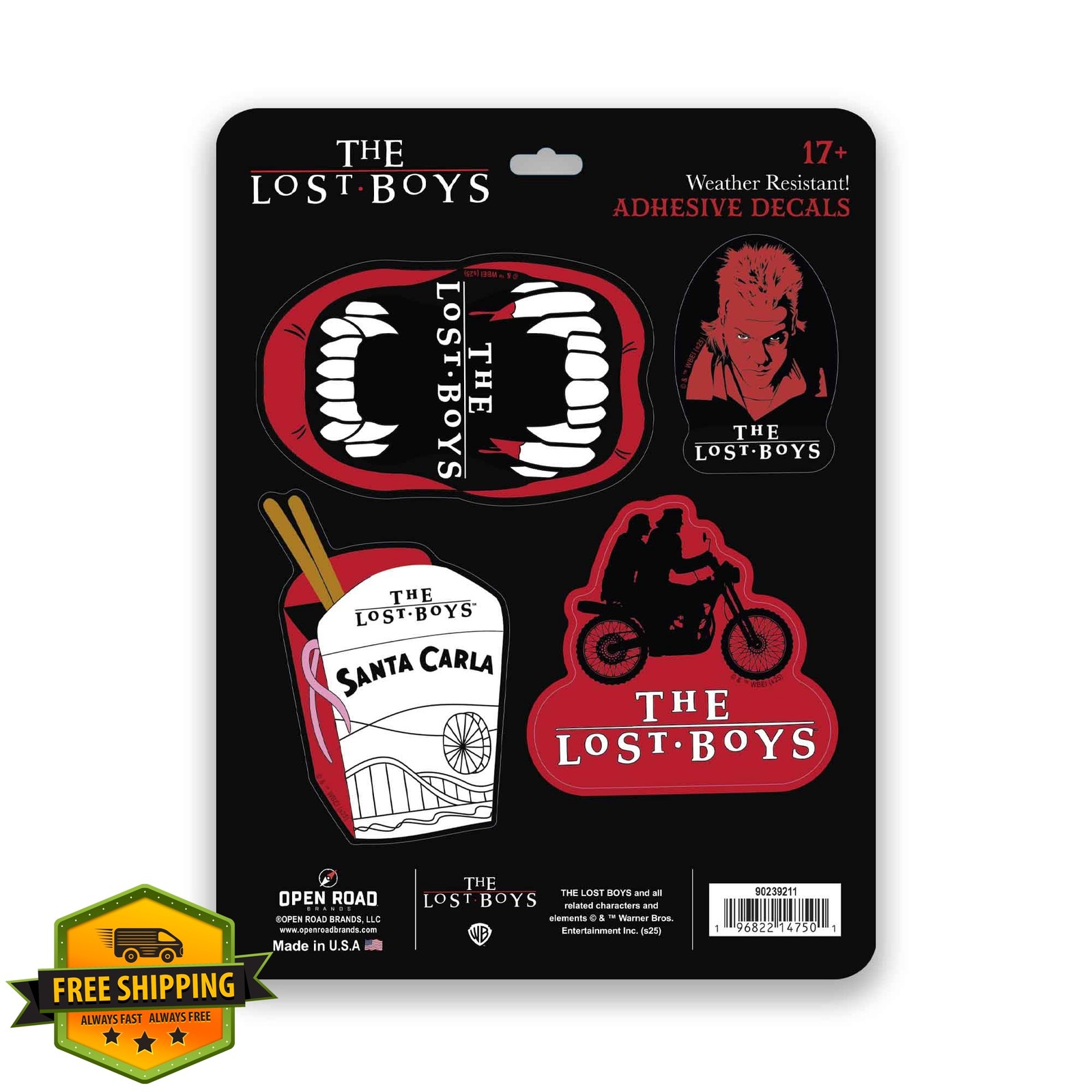 Open Road Brands Lost Boys Vinyl Decals Black/White
