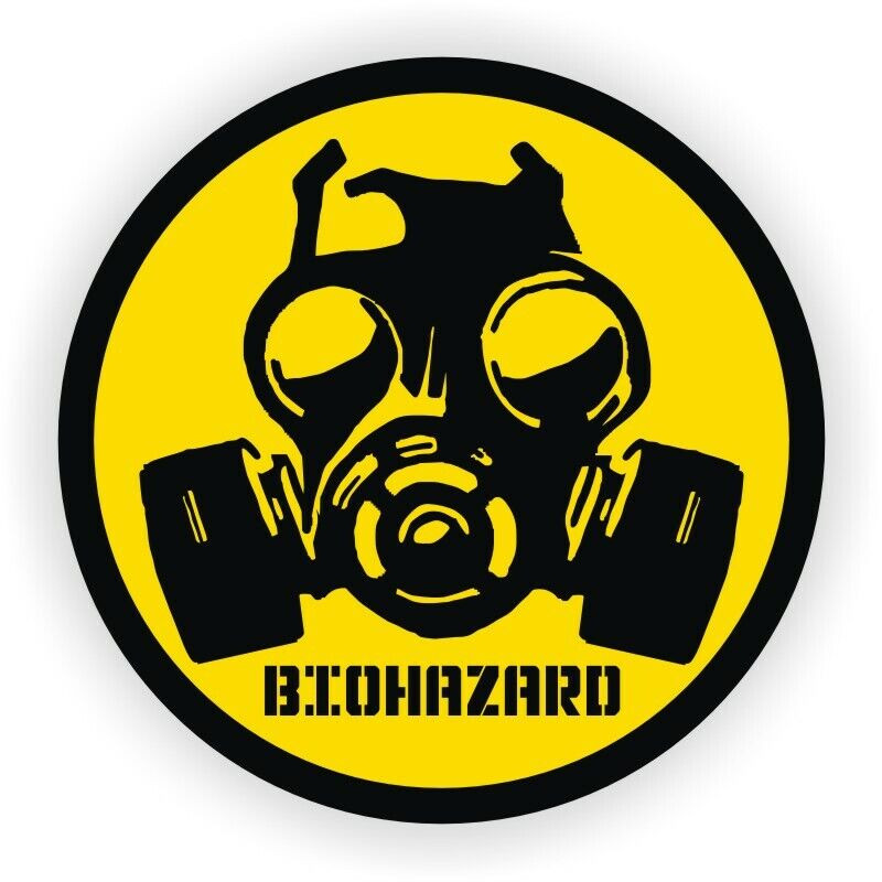 Biohazard Gas Mask Symbol Sticker Decal