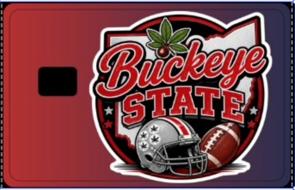 Ohio Buckeye State Football Credit Debit Card Skin Sticker Chip Cutout