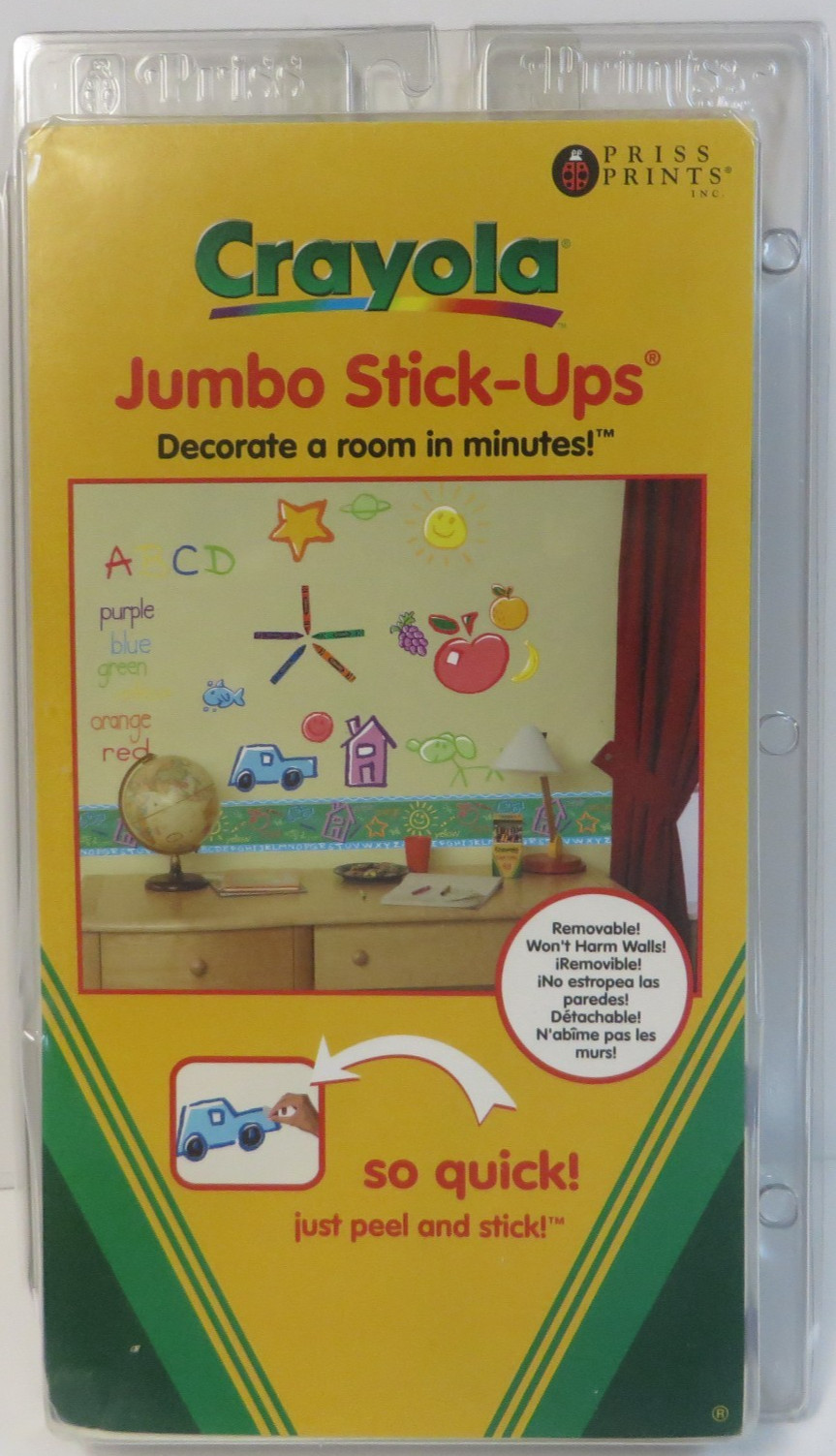 CRAYOLA Priss Prints 2003 Jumbo Stick Up Wall Sticker NEW SUPER RARE Vintage