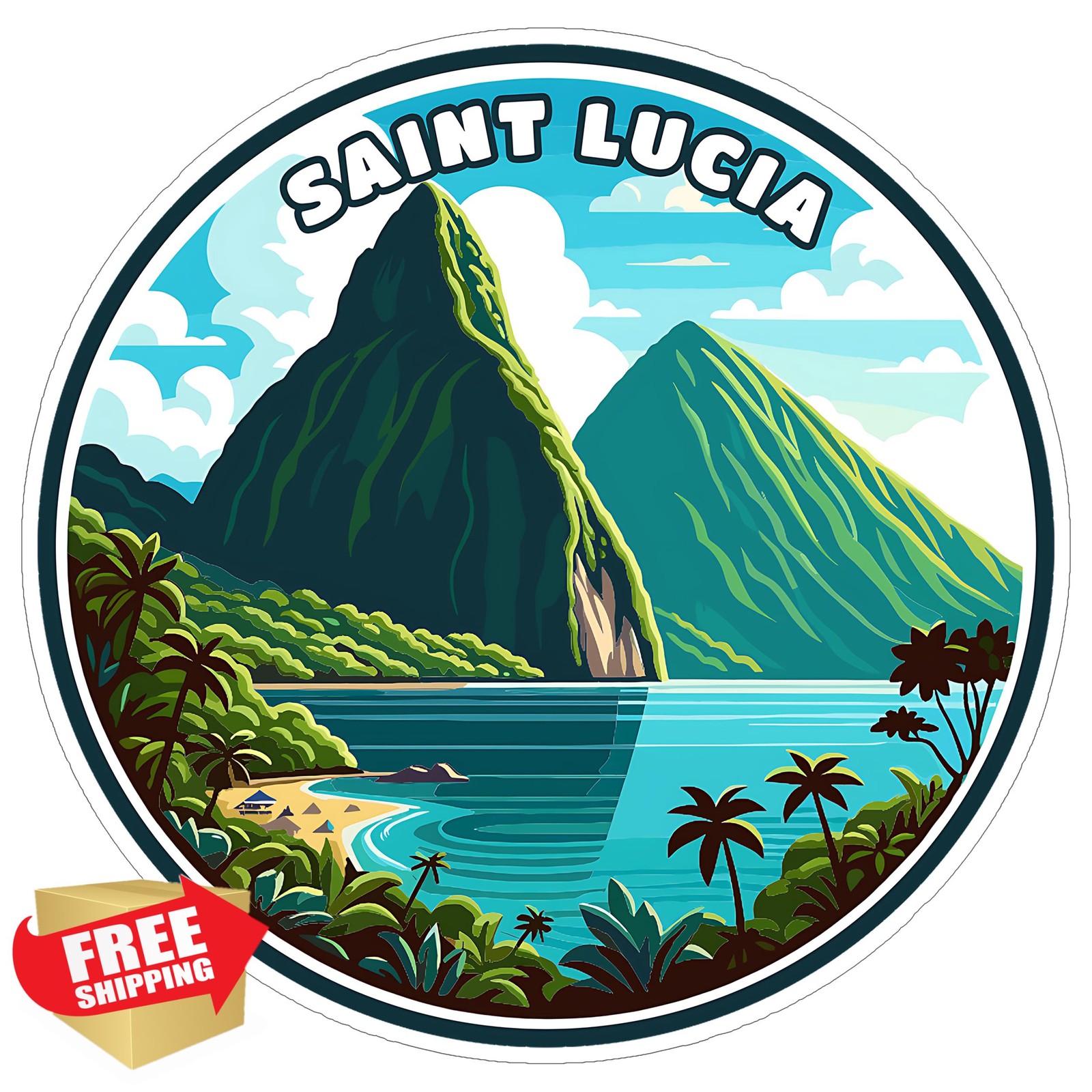 No Thorns Media Saint Lucia Sticker 4 Inch