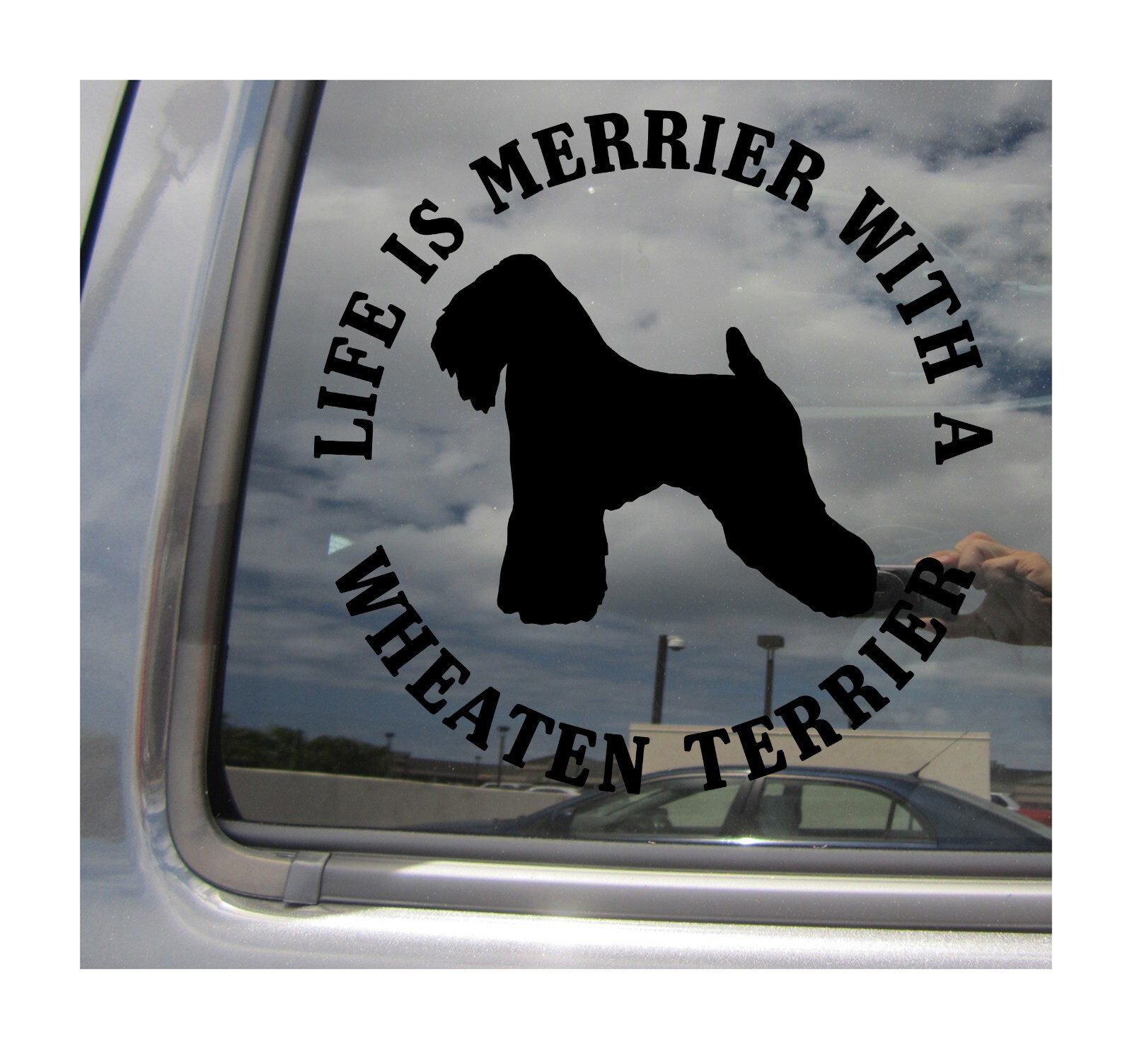 Black Life is Merrier With a Wheaten Terrier – Dog Vinyl Decal Sticker 50010
